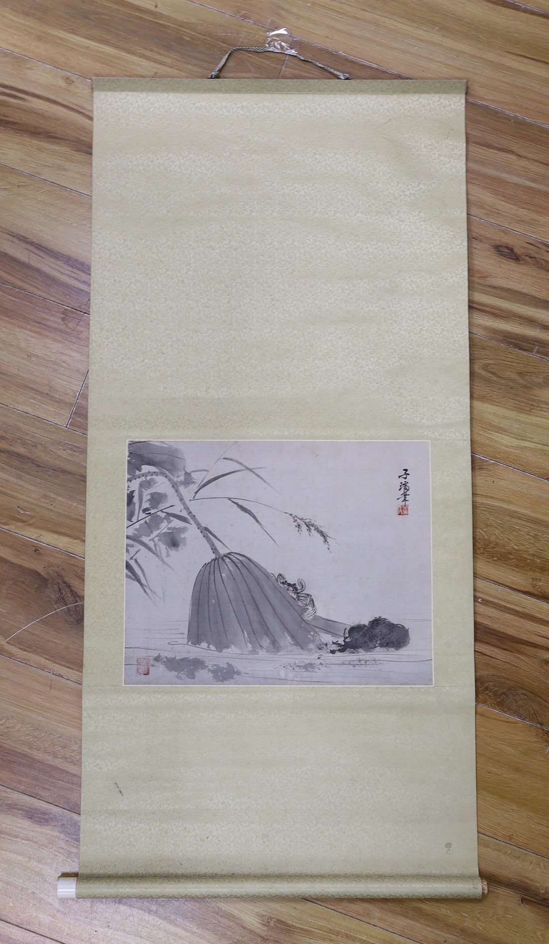 A Chinese scroll painting etc.